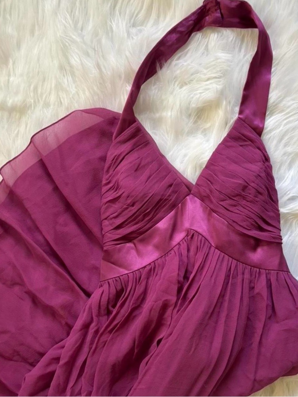 Silk Maggy London Halter Empire-Waist Midi Dress